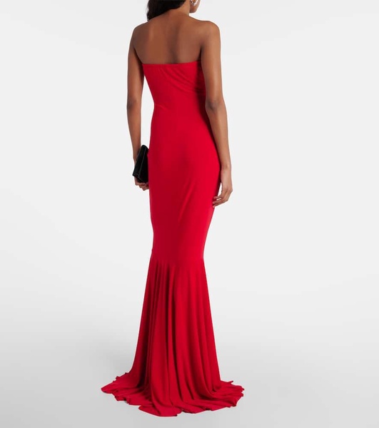 Ruched strapless gown