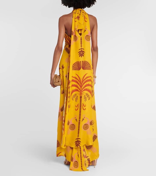 Printed silk georgette maxi dress