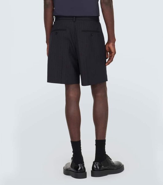 Chalk stripe wool-blend shorts