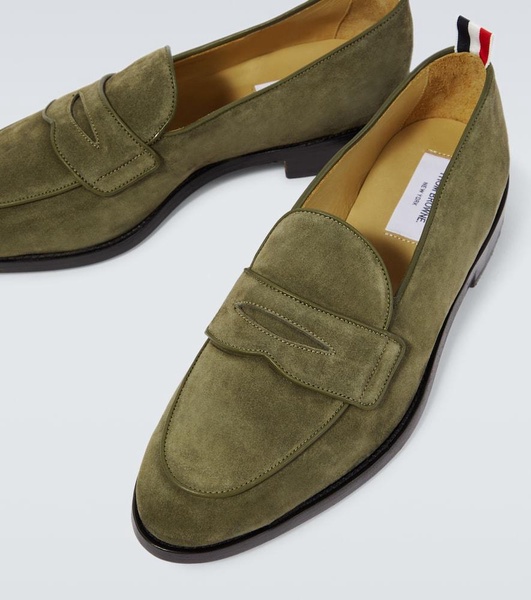 Suede penny loafers