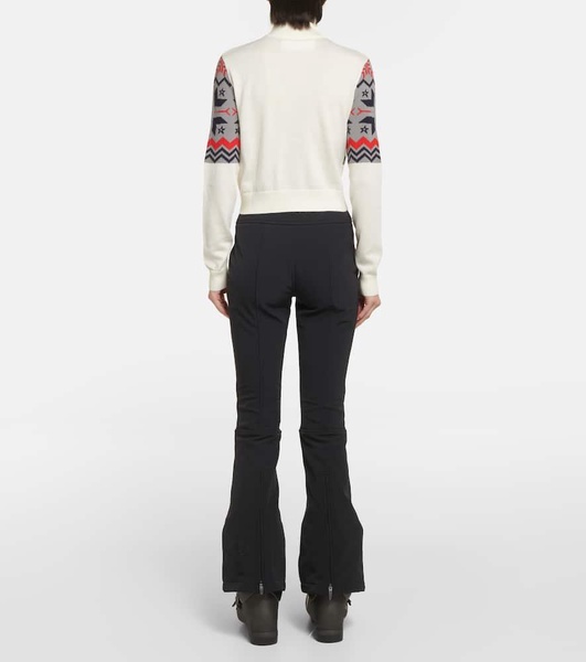 Nordic intarsia wool half-zip sweater