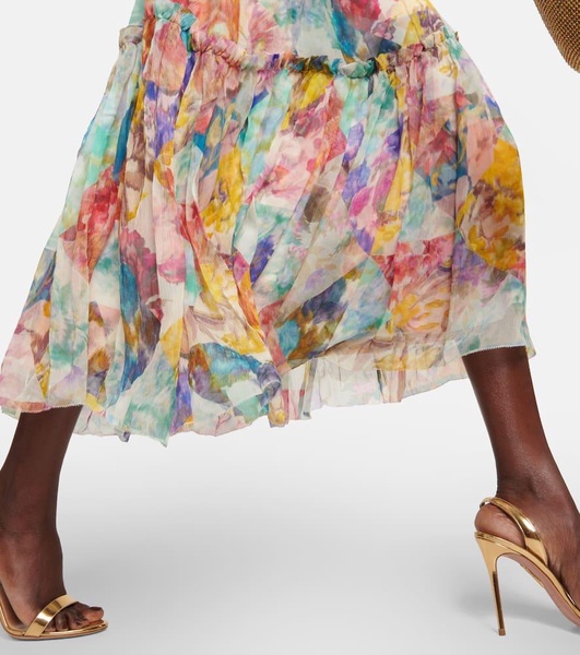 High Tide floral silk midi dress