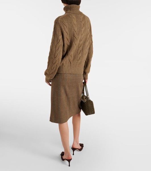 Napier cable-knit cashmere turtleneck sweater