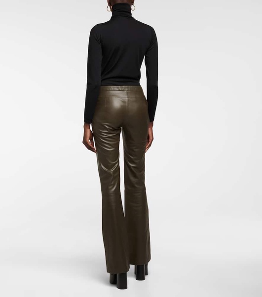 Serge leather bootcut pants