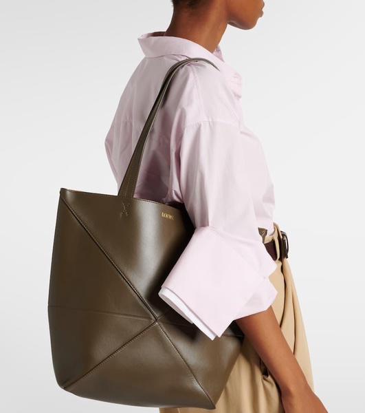 Puzzle Fold Medium leather tote bag