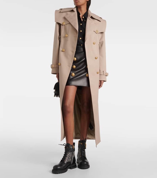 Cotton twill trench coat