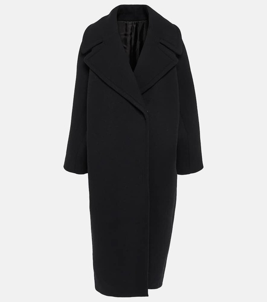 Cocoon wrap wool coat