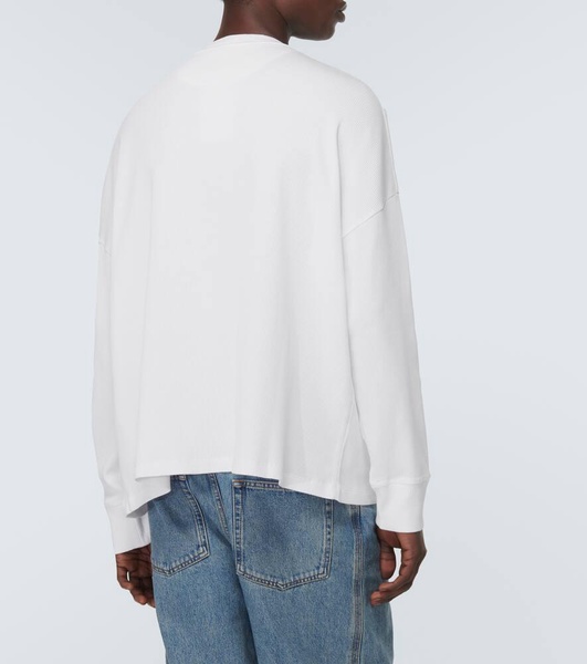 Oversized Logo-Embroidered Ribbed Cotton T-Shirt