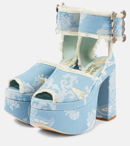 Olde London jacquard platform sandals