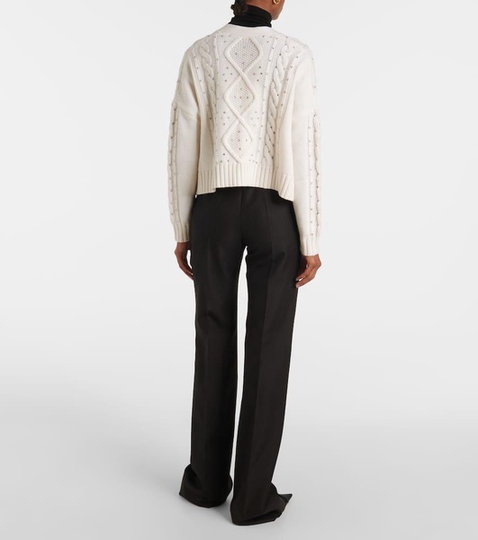 Musica cable-knit wool and cashmere cardigan