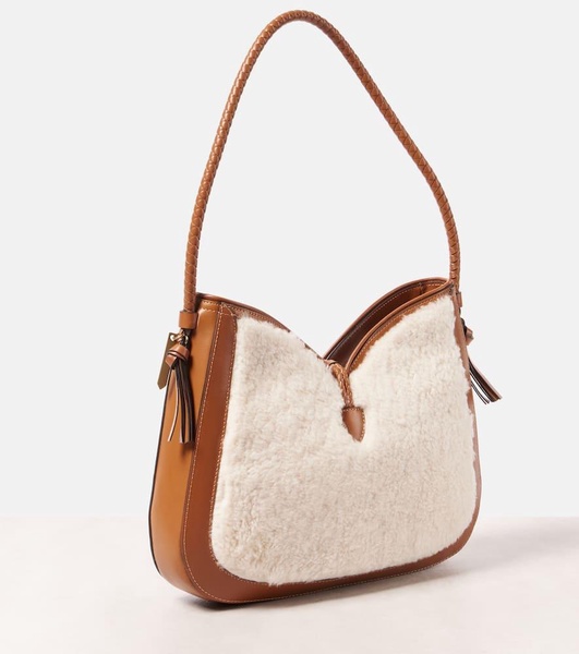 Vigo Medium shearling and leather shoulder bag