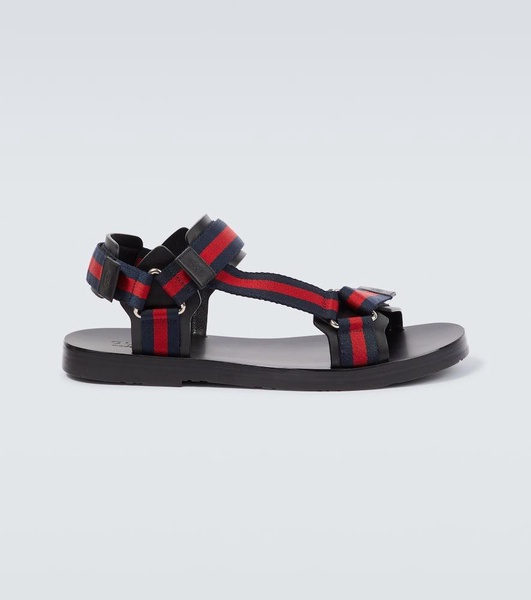 Web leather sandals