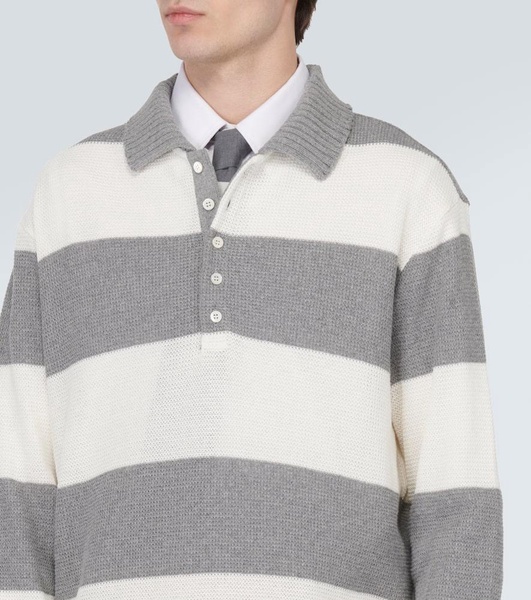 Striped Cotton Piqué Polo Sweater