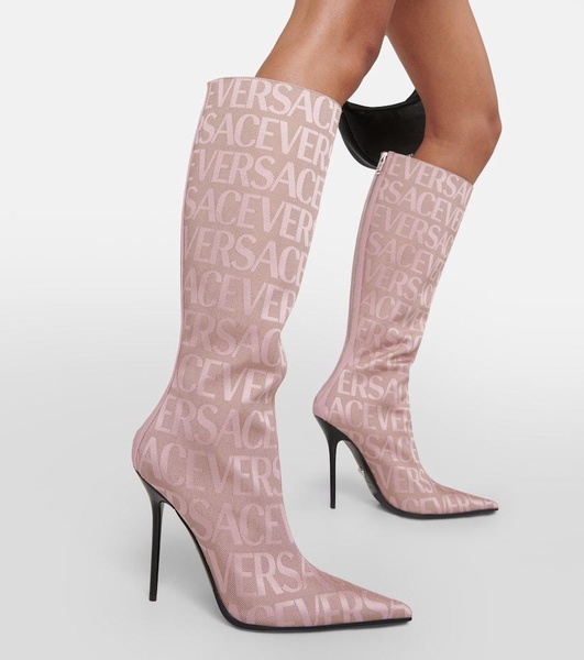 Versace Allover knee-high boots