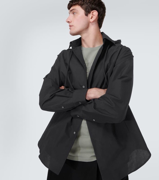 Hooded cotton overshirt