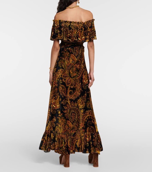 Paisley velvet maxi dress