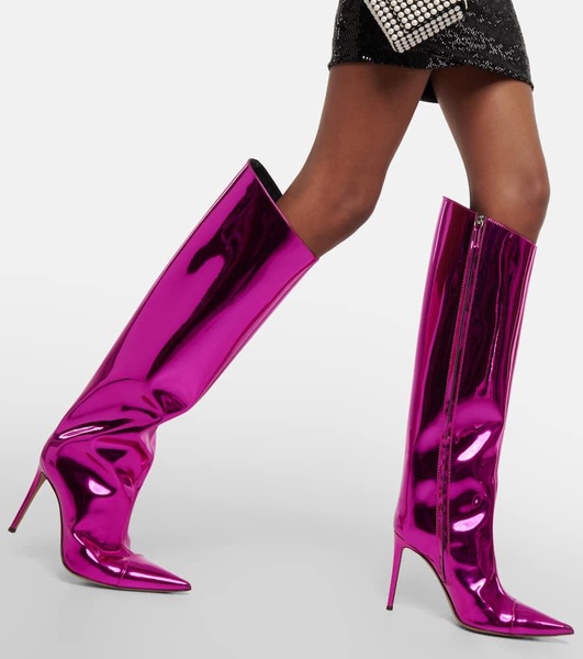 Metallic over-the-knee boots