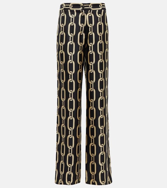 Germaine printed silk straight pants