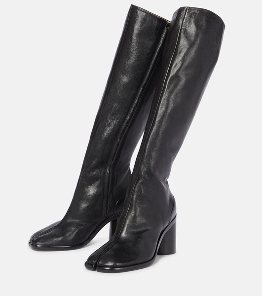 Tabi leather knee-high leather boots