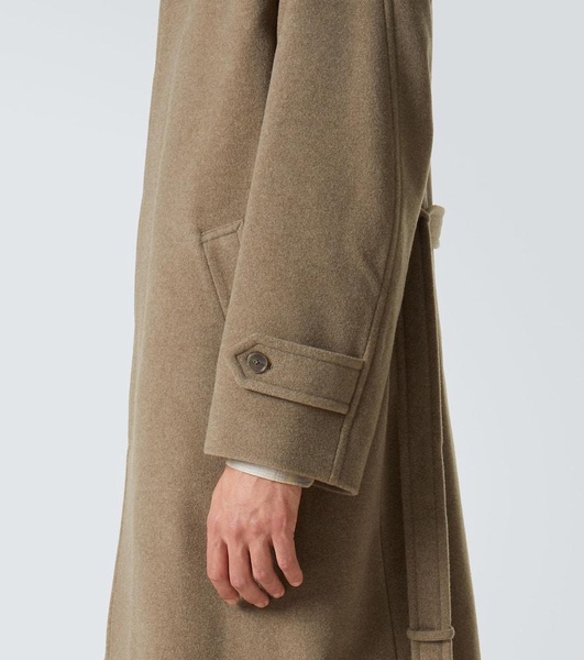 Belted wool overcoat