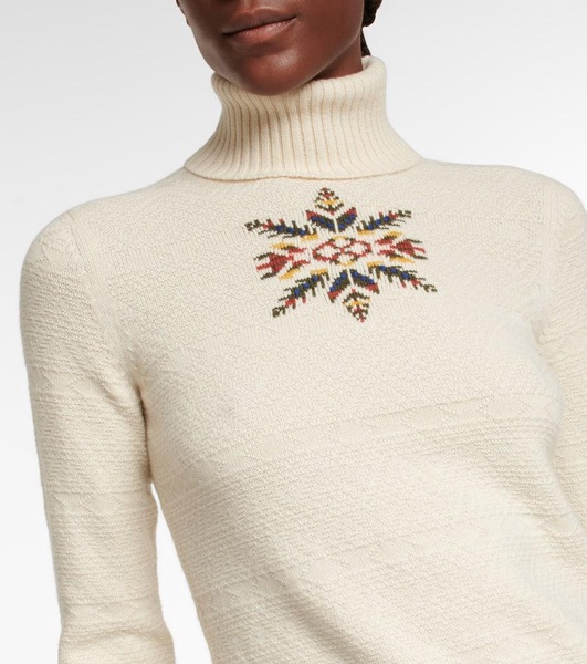 Intarsia cashmere turtleneck sweater