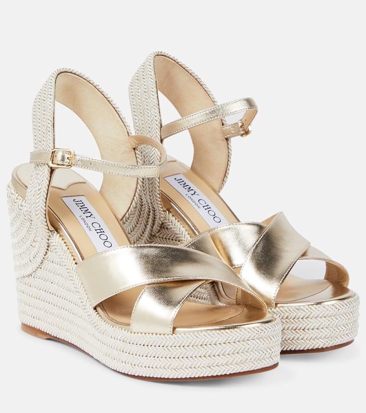 Dellena 100 metallic leather wedge sandals