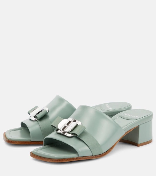 Vilna bow-detail leather mules