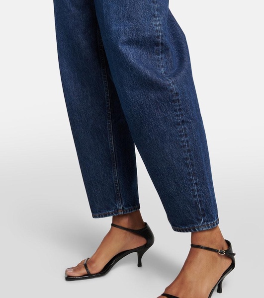 Mid-rise tapered jeans