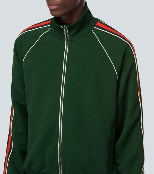 Striped Logo-Jacquard Tech-Jersey Track Jacket