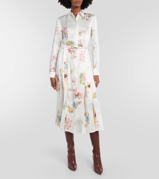 Jane floral silk midi dress