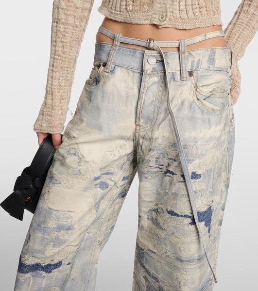 Repair mid-rise wide-leg jeans