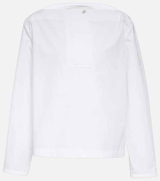 Cotton poplin pleated top