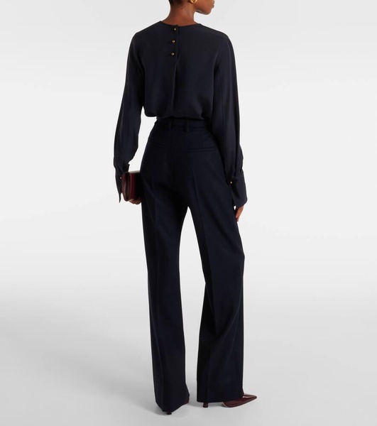 Edward wool and cashmere wide-leg pants