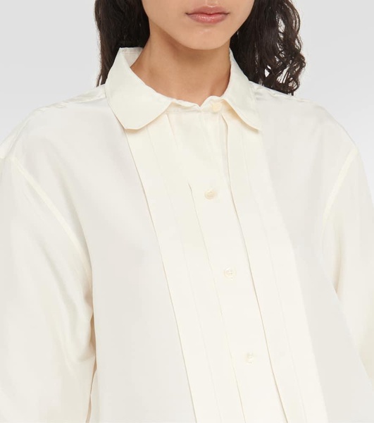 Pleated silk shirt