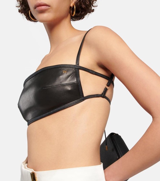 Leather bra top