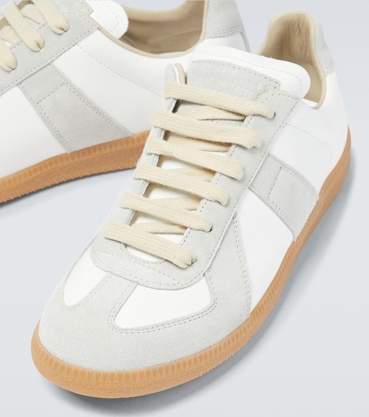 Replica leather and suede sneakers