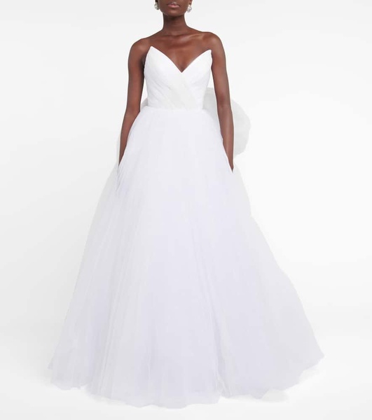 Bridal Greta off-shoulder silk gown