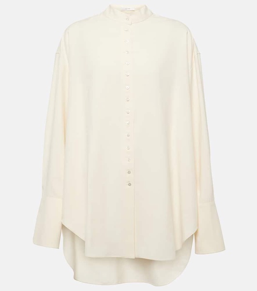 Grandad oversized silk shirt