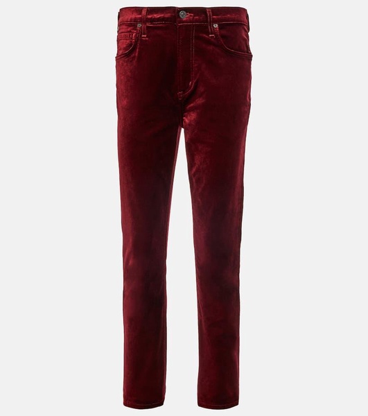 Jolene high-rise slim velvet pants