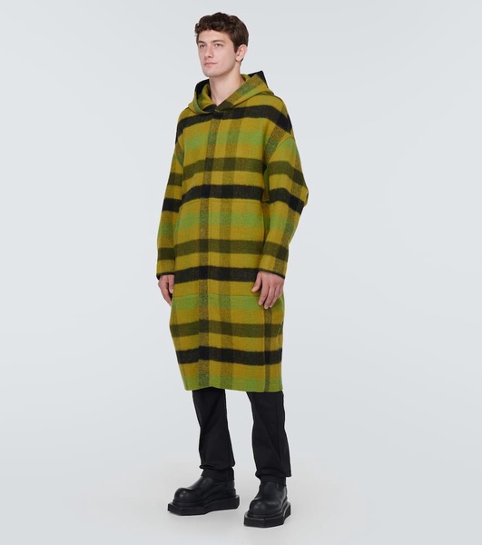 Checked wool coat