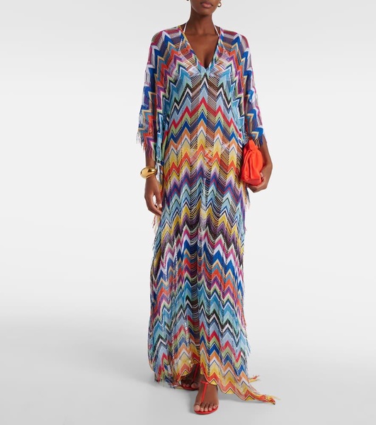 Zig Zag fringed maxi dress