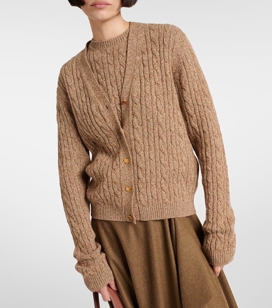 Cable-knit cashmere cardigan