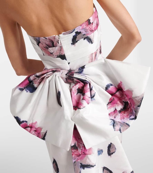 Aveline floral strapless taffeta gown