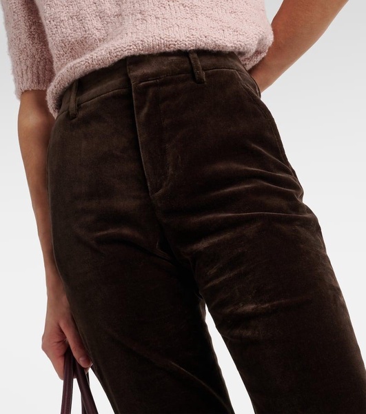 Gaby cotton velvet straight pants