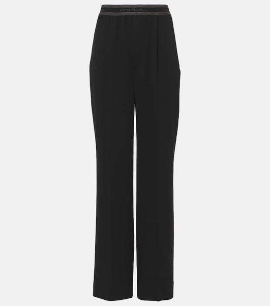 Logo mid-rise wide-leg pants