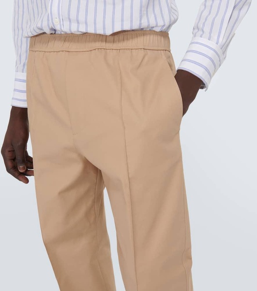 Cotton-blend tapered pants