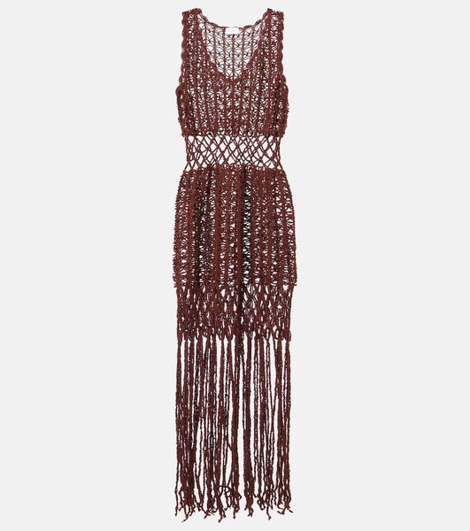 Fringed cotton minidress