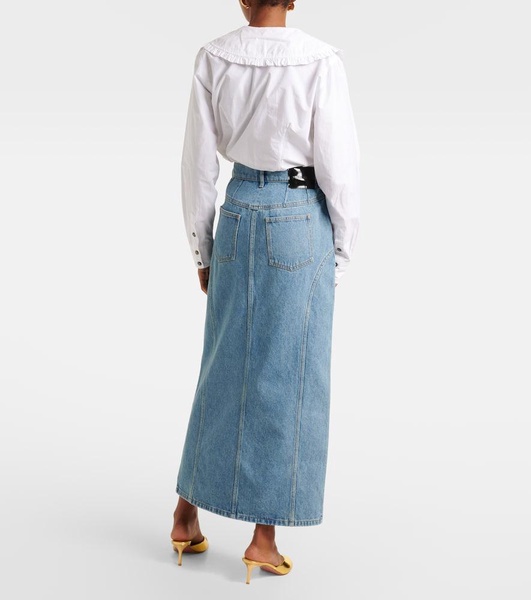 Denim midi skirt