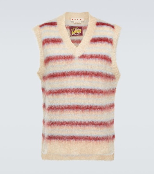 Striped wool-blend sweater vest