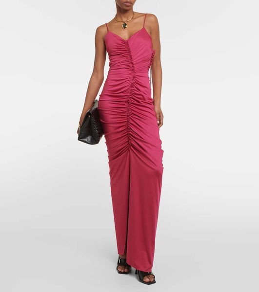 Ruched jersey maxi dress